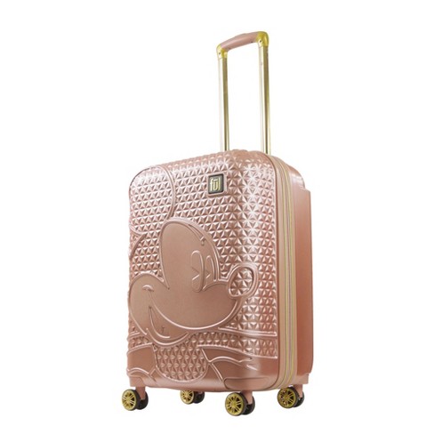 Ful Disney Textured Mickey Mouse Hard Sided 3 Piece Luggage Set - Rose Gold