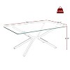 Kumasinova Modern Tempered Glass Coffee Table with Metal Legs,39.37"Rectangular Living Room Coffee Table with Round Corner Design,220lbs Max - 2 of 4
