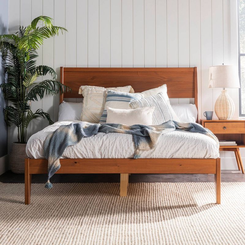 Boho Modern Solid Wood Angle Accent Queen Platform Bed - Saracina Home, 4 of 7