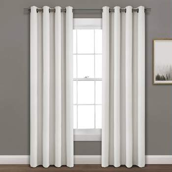 Faux Linen Absolute Blackout Grommet Top Single Window Curtain Panel - Lush Décor