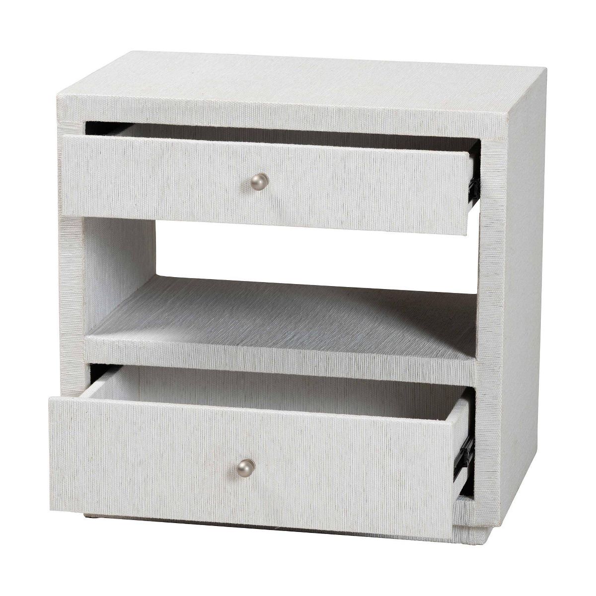 bali & pari Kai Grasscloth End Table White