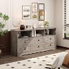 Slim 6-Drawer Dresser with LED Lights & Charging Station - Adjustable Lighting, USB Ports, AC Outlets, Compact Storage for Small Spaces - 3 of 4
