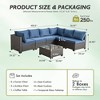 XIZZI Modular Patio Furniture Set, Outdoor Sofa Set with Corner Units, Center Sofas & Coffee Table, Durable & All-Weather Design, 7 Pcs/Set, Dark Blue - 2 of 4