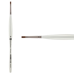 Borciani e Bonazzi UNICO Fiamatto Synthetic Series 821 Paint Brush, Flat Size 2 - For Acrylic and Watercolor Painting - Ergonomic Handle, - 1 of 4