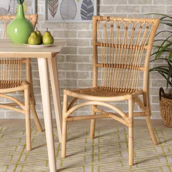 bali & pariAmmi Dining Chair Natural/Brown: Handcrafted, Bohemian Style, No Assembly Required