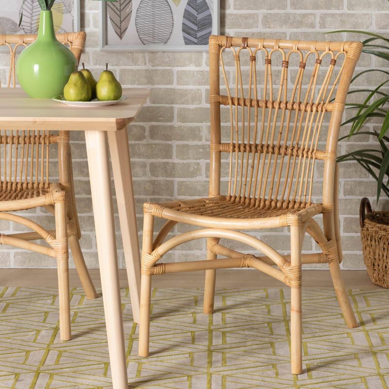 bali & pariAmmi Dining Chair Natural/Brown: Handcrafted, Bohemian Style, No Assembly Required, 1 of 12