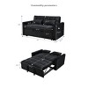 NicBex Twin Couch Sofa Bed, Modern Flannel Day Bed Frame with Adjustable Backrest, Convertible sofa bed with Side Storage Bag, Black - 4 of 4