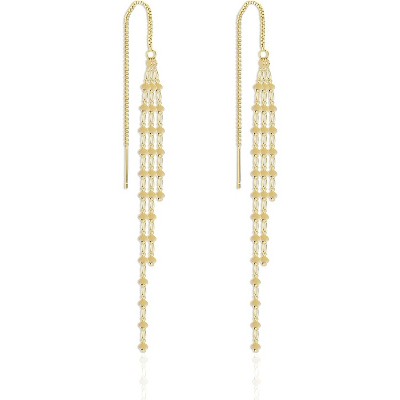 Sonateomber Gold Long Chain Threader Earrings for Women - Fashion Statement Drop Dangle Thread Earrings Jewelry Gift
