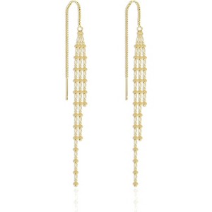 Sonateomber Gold Long Chain Threader Earrings for Women - Fashion Statement Drop Dangle Thread Earrings Jewelry Gift - 1 of 4