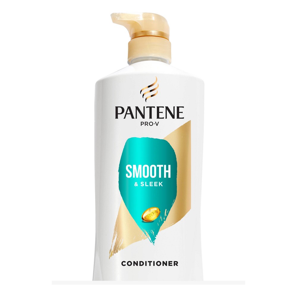 Photos - Hair Product Pantene Smooth & Sleek Conditioner - 21.4 fl oz 
