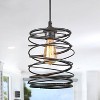 LNC Mocha 1-Lights 8" Farmhouse Cylinder Pendant  Lights,  Antique Black - 2 of 4