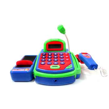 Ready! Set! Play! Link Pretend Play Electronic Cash Register Toy, Realistic Actions & Sounds - Green