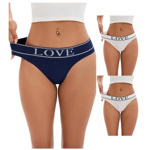 INSPIRE CHIC 3 Packs Women's Mid-Waisted Underwear No Trace Briefs High Elasticity Soft Strech Ladies Panties - 1 of 4