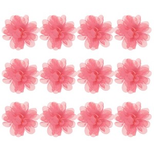 Unique Bargains Mesh Fabric Full Chiffon Flowers for DIY 12 Pcs - 1 of 4