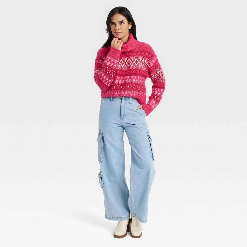 Women's Turtleneck Pullover Sweater - Universal Thread™ Jacquard, 3 of 10