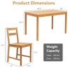 Costway 5-Piece Dining Set Dinette Set w/ 1 Rectangular Table & 4 Chairs Natural Bamboo - 4 of 4