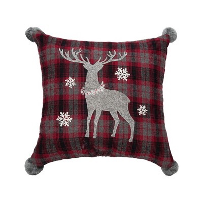 C&F Home Frosty Deer Plaid 18" x 18" Throw Pillow