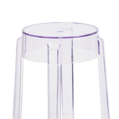 Elevate 25.75'' Clear Acrylic Backless Counter Height Stool