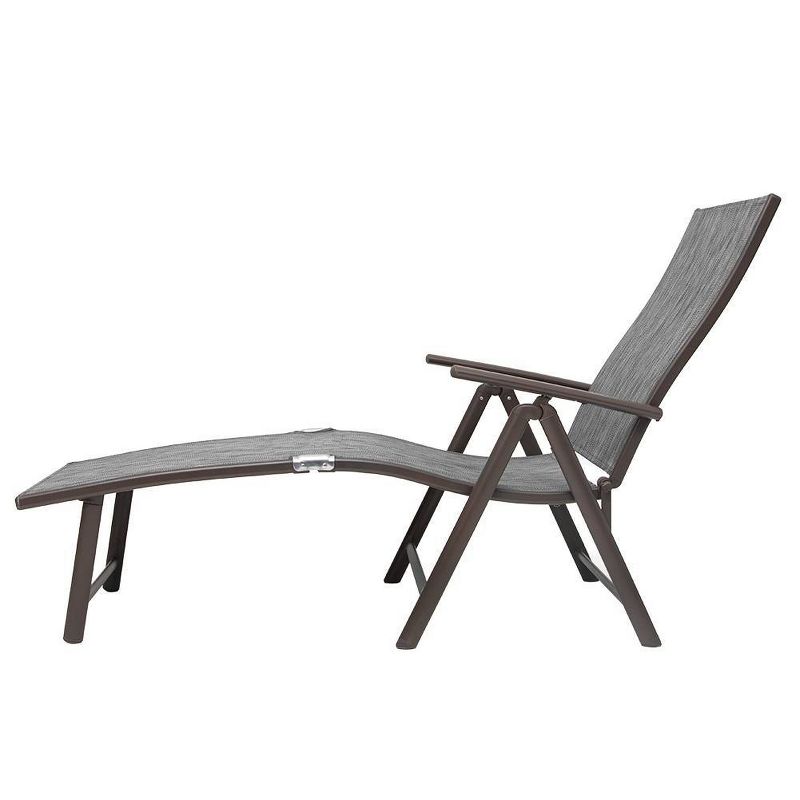 2pc Outdoor Aluminum Adjustable Chaise Lounges - Black/Gray - Crestlive Products: Lightweight, Weather-Resistant, Foldable for Easy Storage, 6 of 13