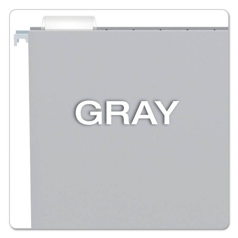 Pendaflex Essentials Colored Hanging Folders 1/5 Tab Letter Gray 25/Box 81604, 5 of 6