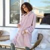 Catalonia Women’s Plush Hoodie Sweatshirt Dress, Casual Snuggly  Pullover Sweater with Kangaroo Pocket, Womens Fall Tops, One Size - 3 of 4