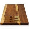 MegaChef 21 x 11 Inch Acacia Wood Cheese Board with 3 Piece Knife  Set - 4 of 4
