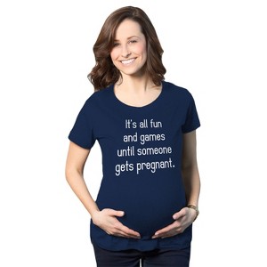 Maternity Fun and Games Pregnancy T Shirt Cute Novelty Tee - Crazy Dog Maternity T Shirt - 1 of 4