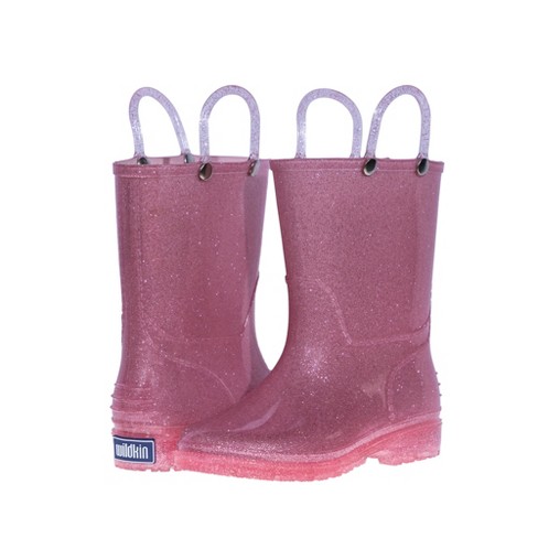 Kids New York Pink good Glitter Rubber Boots Toddler Girls Size 5