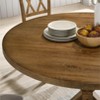 NicBex Dining Room Table for 4 Morden 47.2" Round Dining Table Counter Height Table with Cross-Buck Base for Kitchen, Brown - 4 of 4