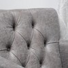 Tufted Diamond Stitch Club Chair with Nailhead Trim and Turned Birch Legs - 3 of 4