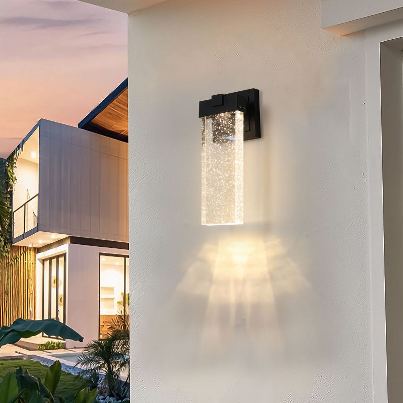 Waterproof Transparent Modern Crystal Wall Lights Aluminum Light Led Outdoor SconcesThat Comes On Automatically At Night, 2 pack-The Pop Home, 3 of 8