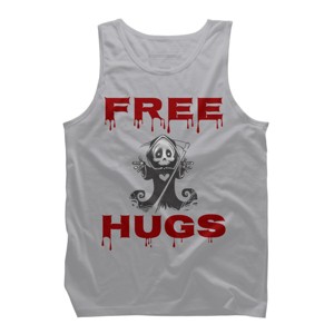 Men's Design By Humans Free Hugs Evil Scary Grim Reaper Halloween Gift By pipetro Tank Top - 1 of 4