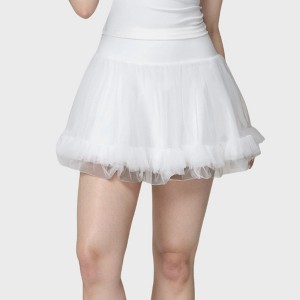 Anna-Kaci Active Women's Tulle Mini Skirt with Soft Lining and Layered Ruffle Hem for a Whimsical Ballet-Inspired Look - 1 of 4