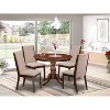 HomeStock 5-Piece Round Mahogany Finish Solid Wood Top Dining table with 4 Chairs - 2 of 4