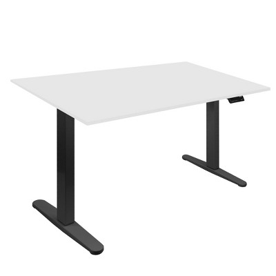 Mount-It! Dual Motor Electric Standing Desk with 55" Tabletop, Black & White