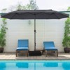 Tangkula 15FT Double-Sided Twin Patio Umbrella with Base Extra-Large Market Umbrella - 2 of 4