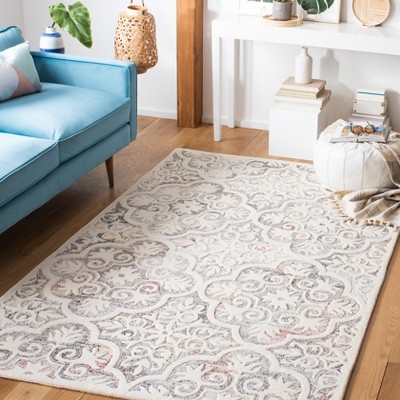 Ivory Hand-Tufted Wool 4' x 6' Rectangular Area Rug