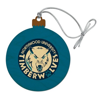 Northwood University Secondary Logo Wood Christmas Tree Holiday Ornament