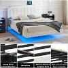 Floating Bed Frame with Smart RGB LED Headboard,Modern Upholstered Platform, Adjustable Height,No Box Spring Needed - 4 of 4