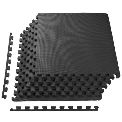 NicBex 26"L Interlocking Gym Floor Mats,Premium EVA Foam,0.5/0.75/1 Inch Thickness,6/12/18/24/36 Pieces,Home Gym and Gymnastics Floor Protection,Black