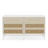 Resenkos Storage Dresser,Chest of Drawers,Modern 6 Drawer Dresser, 55" Rattan Storage Chest of Drawers White+Brown - 2 of 4