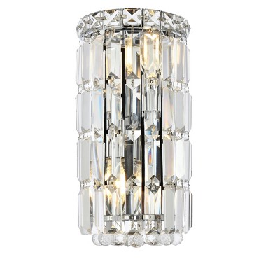Elegant Lighting Maxime 2 light Chrome Wall Sconce Clear Royal Cut Crystal