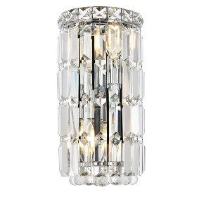 Elegant Lighting 2030W6C/RC Maxim 2-Light Wall Sconce, Chrome Finish with Royal Cut Crystals - 1 of 4