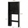 Over Toilet Storage Cabinet Farmhouse Bathroom Storage with Sliding Door Black Space - Saving Adjustable Shelves - 2 of 4