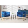 Upholstered Velvet Accent Chair with Gold Metal Bracket, Medieval-Inspired Lounge Chair with Curved Backrest for Living Room, Office - 4 of 4
