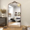 Sapphtopaz Retro Full Length Mirror with Metal Frame Oversized Wall Mirror with Arched Design Leaning Dressing Mirror for Bedroom,Entryway - 2 of 4