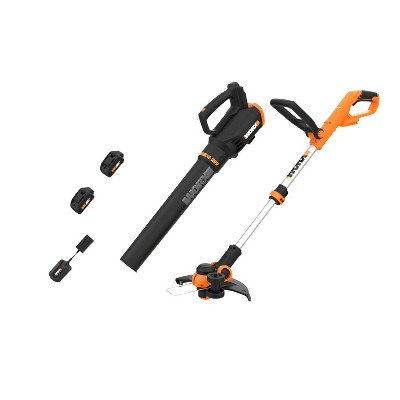 Worx Wg916 Power Share 20v Trimmer And Blower Combo Kit (battery & Charger  Included) : Target