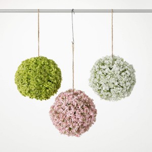 Sullivans 7" Artificial Hanging Floral Orbs Set of 3 - 1 of 2