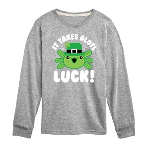 Boys' - Instant Message - St. Patrick's Day It Takes Alotl Luck Long Sleeve Graphic T-Shirt - 1 of 4