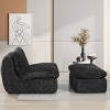 Corduroy Swivel Chair with Ottoman for Living Room,Oversized Swivel Chair with Memory Foam Support,Floor Lounge Chair for Bedroom or Reading-Koiai - 3 of 4